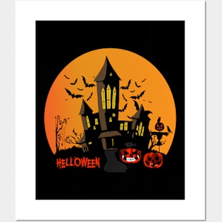 Helloween haunted house Posters and Art